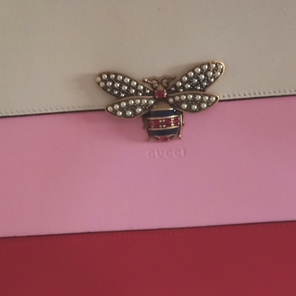 Gorgeous! Gucci Queen Margaret Large Leather Striped Bee Pouch (Full Inclusion) - Picture 3 of 4